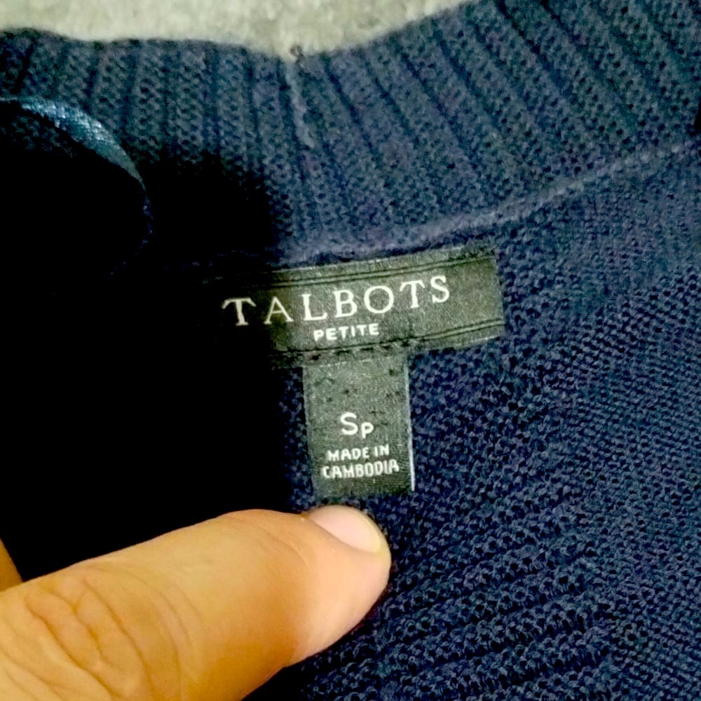 Talbots women navy cardigan